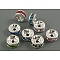 Brass Rhinestone Spacer Beads, Grade A, Rondelle, Nickel Free, Silver, Mixed Color, 7x3.2mm, Hole: 1.2mm
