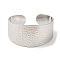 Non-Tarnish 304 Stainless Steel Textured Wide Cuff Bangles for Women, Stainless Steel Color, Inner Diameter: 2-1/4~2-1/2 inch(5.55~6.2cm)