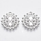Brass Micro Pave Cubic Zirconia Pendants, Nickel Free, Flat Round with Crossed Arrows, Clear, Real Platinum Plated, 18x17x2mm, Hole: 1mm
