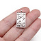 Tibetan Style Alloy Pendants, Rectangle with Tarot Pattern, Antique Silver, 2.6x1.3cm