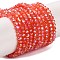 Baking Electroplate Glass Beads Strands, AB Color, Faceted, Round, Tomato, 3x2mm, Hole: 0.7mm, about 144~150pcs/strand, 35~37cm