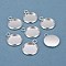 304 Stainless Steel Pendant Cabochon Settings, Plain Edge Bezel Cups, Flat Round, Silver, Tray: 12mm, 17.5x14x2mm, Hole: 2.2mm