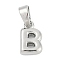Brass Charms, Letter, Cadmium Free & Lead Free, Long-Lasting Plated, Rack Plating, Letter B, 10x6x2.5mm, Hole: 3x5mm