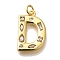 Brass Micro Pave Clear Cubic Zirconia Pendants, with Jump Ring, Lead Free and Cadmium Free, Long-Lasting Plated, Rack Plating, Letter Charms, Real 18K Gold Plated, Letter D, 20x13x2.7mm, jump ring: 5x1mm, 3mm inner diameter.