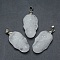 Natural Quartz Crystal Pendants, Rock Crystal Pendants, with Brass Findings, Skull, Platinum, 33x20x11~13.5mm, Hole: 4x5mm