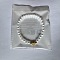 Alloy Plastic Pearl Round Beaded Stretch Bracelets, Heart with Letter, Golden, Letter W, 7-1/8 inch(18cm)