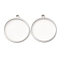 Non-Tarnish 304 Stainless Steel Open Back Bezel Flat Round Pendants, For DIY UV Resin, Epoxy Resin, Pressed Flower Jewelry, Stainless Steel Color, 28x25x3mm, Hole: 2.2mm, Inner Diameter: 22.8mm