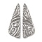 Anti-Tarnish 304 Stainless Steel Pendants, Triangle Charm, Stainless Steel Color, 38.5x13.5x1.7mm, Hole: 1mm