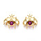 Brass Micro Pave Cubic Zirconia Charms, Cadmium Free & Nickel Free & Lead Free, Insects, Real 18K Gold Plated, 15x15~16.5x6mm, Hole: 1mm