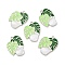 Alloy Enamel Pendants, Platinum, Leaf Potted Charm, Light Green, 25.5x19.5x1.5mm, Hole: 2mm