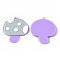 Cellulose Acetate(Resin) Pendants, with Glitter Powder, Mushroom, Aqua, 40.5x38x4.5mm, Hole: 1.6mm