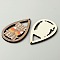 Halloween Theme Printed Wood Big Pendants, Teardrop Charms, Candy Corn and Wood TRICK OR TREAT, Word, 54.5x34x2.5mm, Hole: 1.6mm
