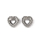 304 Stainless Steel Rhinestone Cabochon Settings, Polished, Stainless Steel Color, Heart, Fit for 4x4mm Rhinestone, 6.5x6.5x2.5mm, Hole: 0.8mm