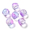 Transparent Glass Beads, Cube, Dark Orchid, 12x12x12mm, Hole: 1.4mm