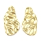 Rack Plating Eco-Friendly Brass Pendants, Cadmium Free & Lead Free, Textured Nuggets, Real 18K Gold Plated, 35x17x2mm, Hole: 1.2mm