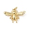 Rack Plating Brass Pendants, with Jump Ring, Cadmium Free & Nickel Free & Lead Free, Bee, Real 18K Gold Plated, 18x25x3.5mm, Hole: 3.2mm