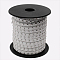Silver Aluminum Studded Faux Suede Cord, Faux Suede Lace, White, 5x2mm, about 20yards/roll