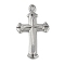 Non-Tarnish 304 Stainless Steel Pendants, Cross Charm, Stainless Steel Color, 44.5x26x4mm, Hole: 2mm