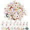 64Pcs 16 Style Alloy Enamel Pendants, Light Gold, Rabbit with Cabbage & Carrot & Leaf, Mixed Color, 18~25x10~20x1~1.5mm, Hole: 1.2~1.8mm, 4pcs/style 