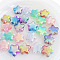 Transparent Crackle Acrylic European Beads, Gradient Color, Star, Mixed Color, 21.8x22.6x9.3mm, Hole: 4mm