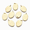 304 Stainless Steel Pendants, with Jump Rings, Oval with Word I M A Ray Of Fucking Sunshine, Real 14K Gold Plated, 17.5x12.5x2mm, Jump Ring: 5x0.8mm, 3.4mm inner diameter