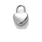 Stainless Steel Pendants, Heart Padlock Charm, Stainless Steel Color, 18x12mm