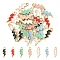 32Pcs 7 Colors Alloy Enamel Pendants, Lightning Bolt, Light Gold, Mixed Color, 20x7x1.5mm, Hole: 2mm