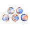 Transparent Handmade Blown Glass Globe Beads, Round, Sandy Brown, 12.5~14mm, Hole: 1~2mm