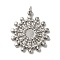 Non-Tarnish 304 Stainless Steel Pendant Cabochon Settings, Flower Charm, Stainless Steel Color, Tray: 4mm, 20x18x2mm, Hole: 3mm