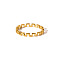 Elegant Minimalist Stainless Steel Ring for Women, Real 18K Gold Plated, US Size 7(17.3mm)