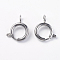 Tarnish Resistant 304 Stainless Steel Smooth Surface Spring Ring Clasps, Stainless Steel Color, 12.5x2.5mm, Hole: 2.5mm