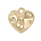 Rack Plating Alloy Pendants, Lead Free & Cadmium Free, Heart Charms, Golden, 18.5x18x6.5mm, Hole: 2.5mm