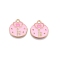 Valentine's Day Theme Alloy Enamel Pendants, Lead Free & Cadmium Free, Golden, Heart Key Charm, Pearl Pink, 18x17x1.3mm, Hole: 1.8mm