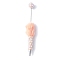 Alloy Beadable Pen, Ball-Point Pen, with Polymer Clay Rhinestone & Plush Pompom & ABS Imitation Pearl, for DIY Personalized Pen with Jewelry Beads, Platinum, Light Salmon, 155x26mm
