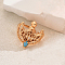 Vintage Geometric Luxury Brass Pave Cubic Zirconia Rings for Women, Light Sky Blue, Inner Diameter: 16~18mm