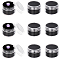 Round Jewelry Clear Plastic Loose Diamond Storage Box, with Sponge Inside, Black, 2.95x2.1cm, Inner Diameter: 2.55cm