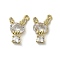 Brass Micro Pave Cubic Zirconia Pendants, Rabbit, Real 18K Gold Plated, 16.5x11.5x4.5mm, Hole: 1.2mm