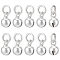 10Pcs Sterling Silver Pendants, Bell Charms, with Jump Rings, Silver, 6.6x4mm, Hole: 4mm