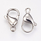 Non-Tarnish 304 Stainless Steel Lobster Claw Clasps, Parrot Trigger Clasps, Stainless Steel Color, 19x12x5mm, Hole: 2mm.
