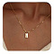 304 Stainless Steel Box Chain Necklaces, 201 Stainless Steel Rectangle Initial Pendant Necklaces for Women, Real 18K Gold Plated, Letter J, 15.75 inch(40cm)