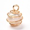 Natural Cultured Freshwater Pearl Pendants, with Real 18K Gold Plated Eco-Friendly Copper Wire, Round, Linen, 15x11.5mm, Hole: 3mm