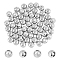 DICOSMETIC 80Pcs Round Twill Beads Stainless Steel Beads Rondelle Beads Metal Spacer Beads Round Beads Loose Beads for DIY Bracelet Jewelry Making Hole: 1.5mm