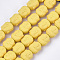 Spray Painted Non-magnetic Synthetic Hematite Beads Strands, Matte Style, Buddha Head, Yellow, 10x9x7.5mm, Hole: 1mm, about 39pcs/strand, 15.7 inch