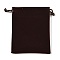 Velvet Jewelry Drawstring Bags, Rectangle, for Earrings Rings Necklaces, Coconut Brown, 12.1x10x0.6cm
