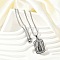 201 Stainless Steel Micro Pave Clear Cubic Zirconia Virgin Mary Pendant Box Chain Necklaces for Men, Stainless Steel Color, 23.62 inch(60cm)