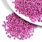 12/0 Glass Seed Beads, Transparent Inside Colours Luster, Round Hole, Round, Medium Violet Red, 12/0, 2~2.5x1.5~2mm, Hole: 0.8mm, about 3333pcs/50g