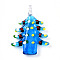 Handmade Lampwork Pendants, Bumpy Christmas Tree Charms, Dodger Blue, 43~49x36~38x10~11mm, Hole: 5~5.5x4~6mm