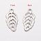 Tarnish Resistant 304 Stainless Steel Pendants, Leaf Charms, Stainless Steel Color, 13x6x0.5mm, Hole: 1mm