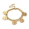 304 Stainless SteelDouble-Layer Multi-strand Bracelet, Clover, Golden, 6-1/2 inch(16.5cm)