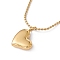 Heart Pendant Necklace with Twist Rope Chains, Ion Plating(IP) 304 Stainless Steel Jewelry for Women, Golden, 15.75 inch(40cm)